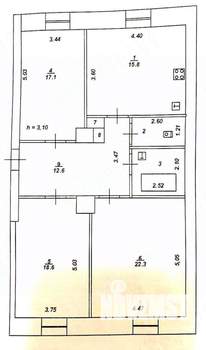 3-к квартира, вторичка, 95м2, 2/4 этаж