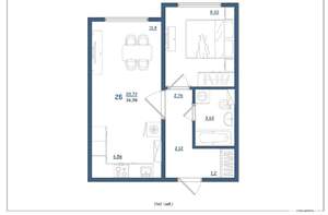 2-к квартира, сданный дом, 37м2, 2/15 этаж