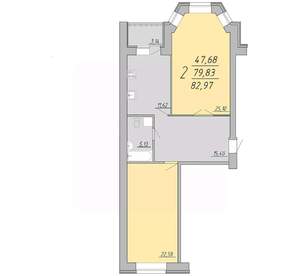 2-к квартира, строящийся дом, 83м2, 9/9 этаж