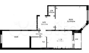 2-к квартира, вторичка, 61м2, 12/17 этаж