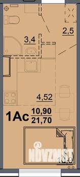 Студия квартира, вторичка, 22м2, 4/15 этаж