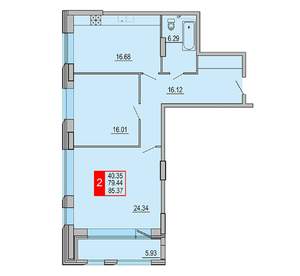 2-к квартира, вторичка, 85м2, 4/8 этаж