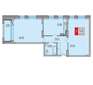 2-к квартира, вторичка, 85м2, 7/8 этаж