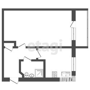 1-к квартира, вторичка, 33м2, 2/5 этаж