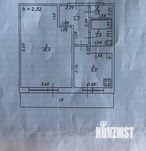 1-к квартира, вторичка, 33м2, 5/5 этаж