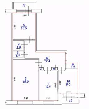 3-к квартира, вторичка, 70м2, 5/9 этаж