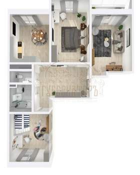 2-к квартира, сданный дом, 90м2, 13/22 этаж