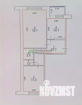 2-к квартира, вторичка, 56м2, 4/5 этаж
