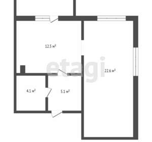 1-к квартира, вторичка, 43м2, 4/6 этаж