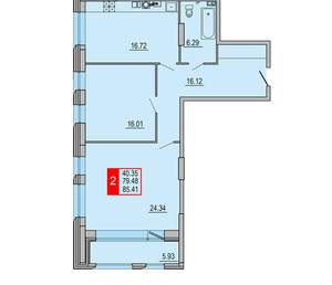 2-к квартира, вторичка, 85м2, 3/8 этаж