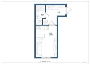 Студия квартира, сданный дом, 21м2, 1/4 этаж