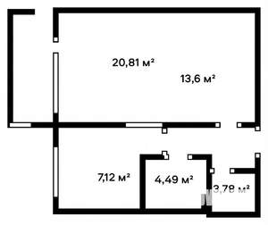 1-к квартира, вторичка, 31м2, 3/5 этаж