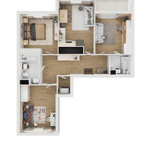 3-к квартира, вторичка, 84м2, 10/16 этаж