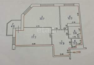 2-к квартира, вторичка, 71м2, 22/22 этаж