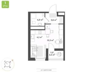 1-к квартира, вторичка, 26м2, 16/18 этаж
