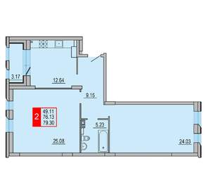 2-к квартира, вторичка, 79м2, 4/8 этаж