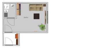 Студия квартира, вторичка, 24м2, 1/2 этаж