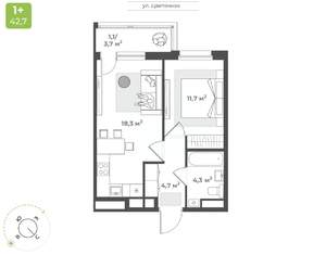 1-к квартира, вторичка, 40м2, 8/10 этаж