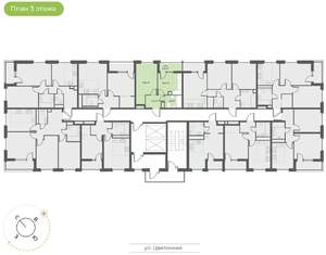 1-к квартира, вторичка, 35м2, 3/18 этаж