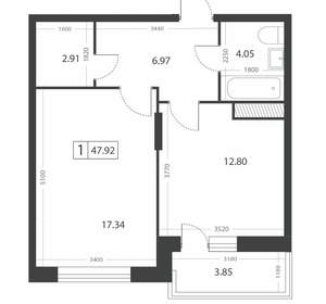 1-к квартира, вторичка, 48м2, 5/16 этаж