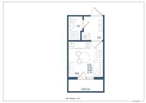 Студия квартира, сданный дом, 17м2, 4/4 этаж