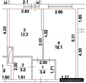 1-к квартира, вторичка, 35м2, 3/17 этаж