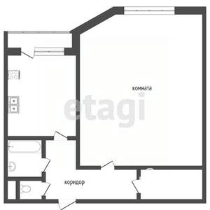 1-к квартира, вторичка, 44м2, 5/17 этаж