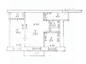 2-к квартира, вторичка, 45м2, 4/5 этаж