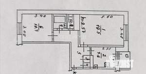 2-к квартира, вторичка, 55м2, 3/5 этаж