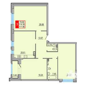 3-к квартира, вторичка, 118м2, 3/8 этаж