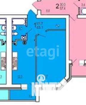 1-к квартира, вторичка, 45м2, 5/11 этаж