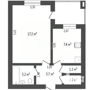 1-к квартира, вторичка, 32м2, 3/12 этаж