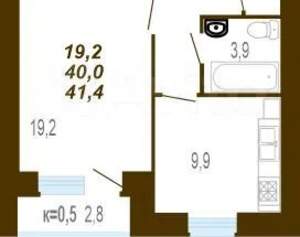 1-к квартира, вторичка, 41м2, 2/7 этаж