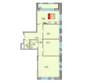 3-к квартира, вторичка, 114м2, 5/8 этаж
