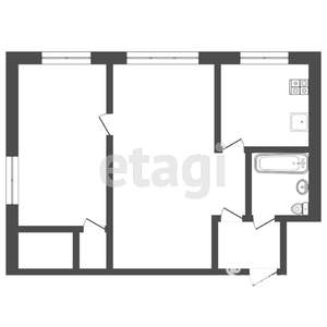 2-к квартира, вторичка, 42м2, 1/4 этаж