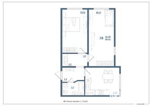 2-к квартира, сданный дом, 56м2, 13/15 этаж