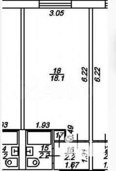 Студия квартира, вторичка, 23м2, 9/9 этаж