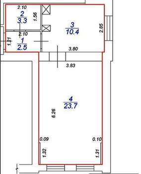 1-к квартира, вторичка, 41м2, 6/7 этаж