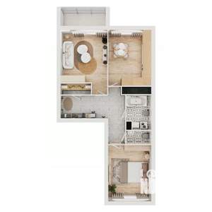 2-к квартира, вторичка, 65м2, 4/16 этаж