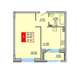 1-к квартира, вторичка, 47м2, 2/8 этаж