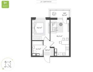 1-к квартира, вторичка, 40м2, 14/16 этаж
