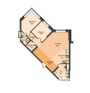 3-к квартира, вторичка, 91м2, 5/16 этаж