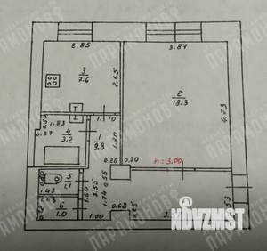 1-к квартира, вторичка, 41м2, 1/4 этаж