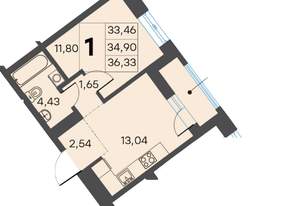 1-к квартира, вторичка, 37м2, 8/9 этаж