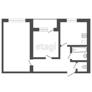 2-к квартира, вторичка, 60м2, 6/10 этаж