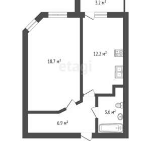1-к квартира, вторичка, 45м2, 5/11 этаж