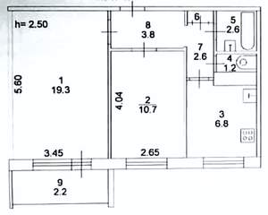 2-к квартира, вторичка, 48м2, 3/9 этаж