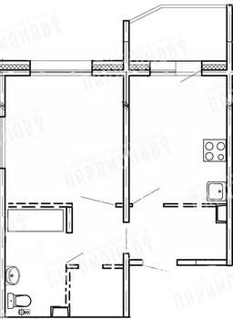 1-к квартира, вторичка, 42м2, 15/17 этаж
