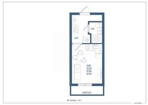 Студия квартира, сданный дом, 17м2, 4/4 этаж