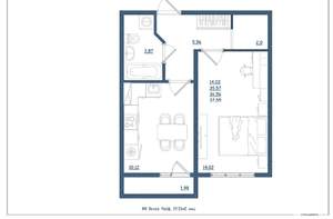 1-к квартира, сданный дом, 38м2, 12/18 этаж